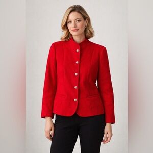 Vintage Pendleton 100% Virgin Wool Button Jacket - Red